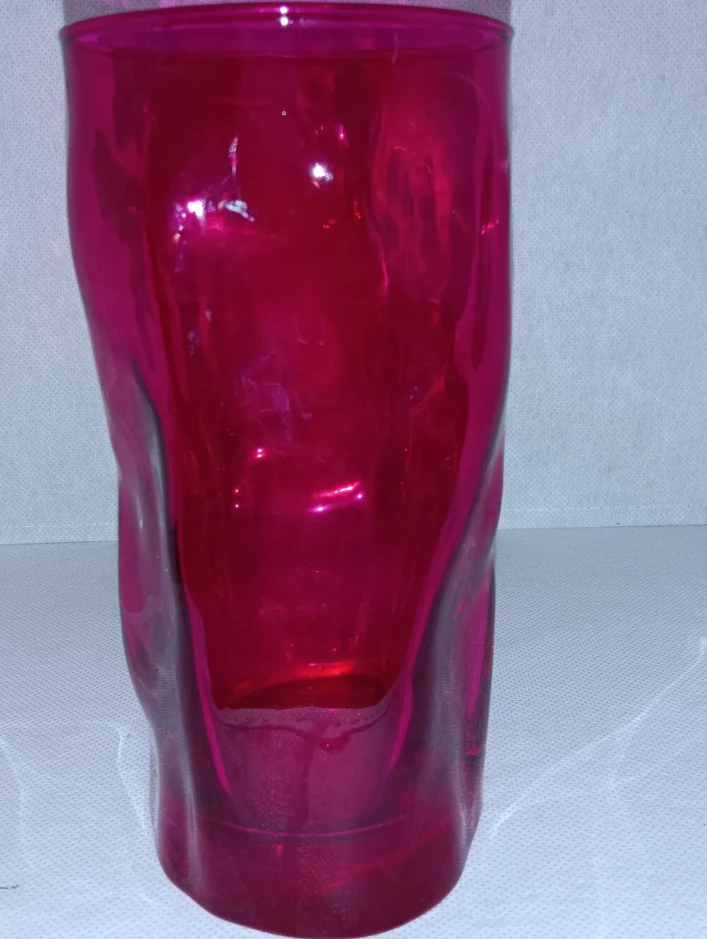 Colorful Crinkled Glass Tumbler Set - Teal and Fuchsia